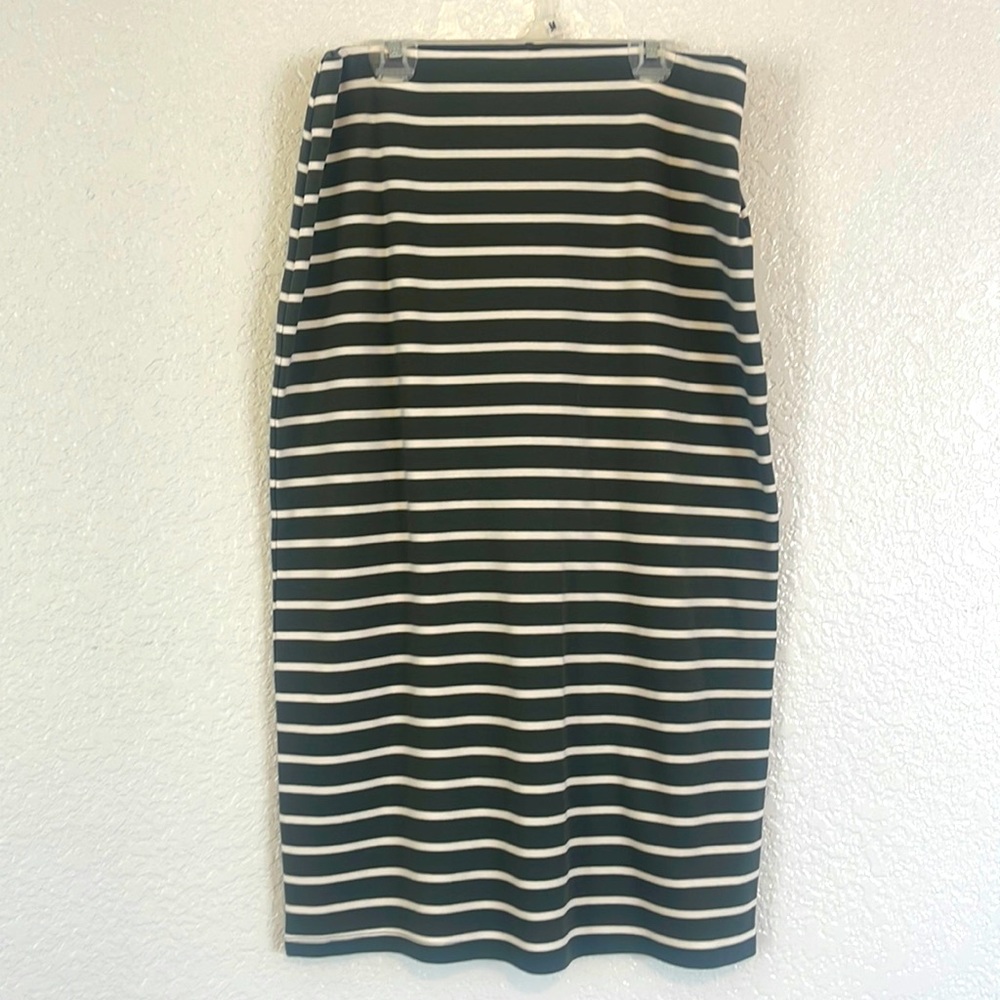 Green stripe pencil skirt